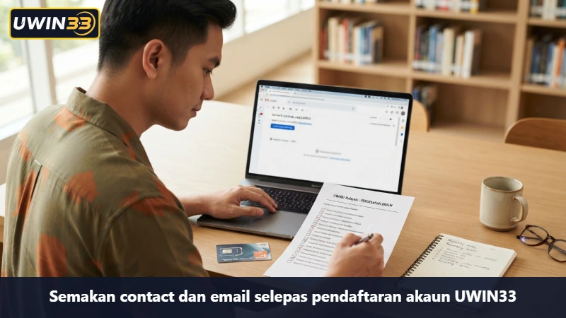 Semakan contact dan email selepas pendaftaran akaun UWIN33